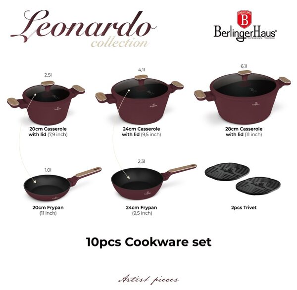 Sada nádobí s titanovým povrchem 10 ks Leonardo Nordic Collection