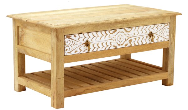 Rustikální konferenční stolek z masivu mango 90x45x60