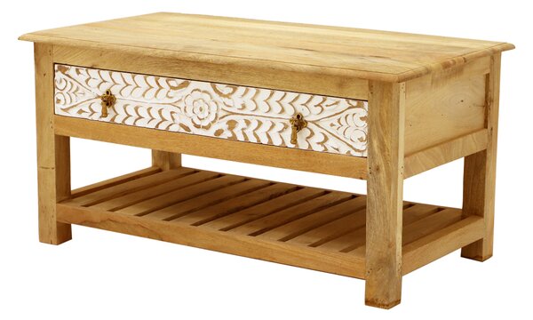 Rustikální konferenční stolek z masivu mango 90x45x60