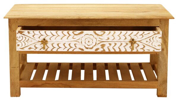 Rustikální konferenční stolek z masivu mango 90x45x60