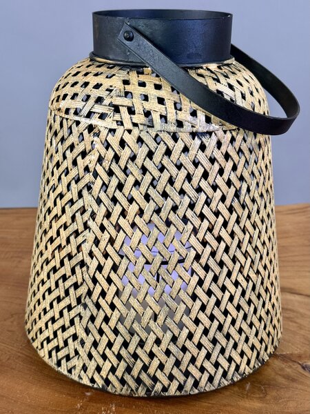 Kovová splétaná lampa 30 cm – orientální lucerna na svíci i LED