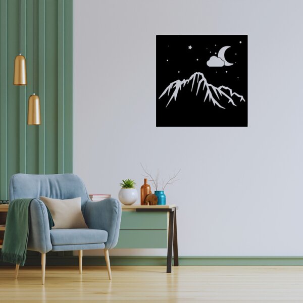 Obraz - tajemství hor noc-den Velikost rámu: 29x29cm - den