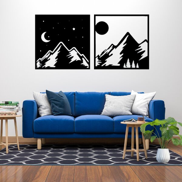 Obraz - horská symfonie – noc a den Velikost rámu: 29x29cm - den