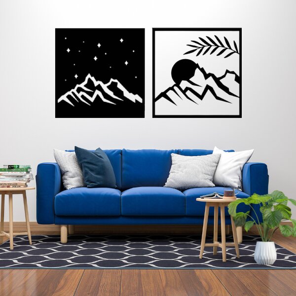 Obraz – kontrast hor noc-den Velikost rámu: 29x29cm - den