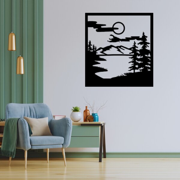 Obraz - orel nad horským jezerem Velikost rámu: 31x29cm