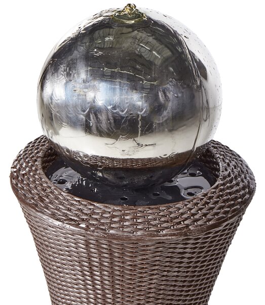 Zahradní fontána s LED hnědá ZENYATTA