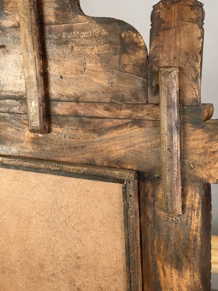 Masivní vyřezávané zrcadlo z Jávy 160×100 cm – historický originál, ruční práce
