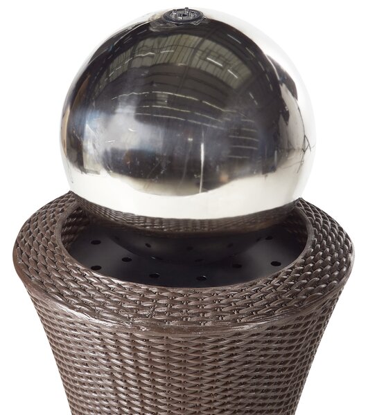 Zahradní fontána s LED hnědá ZENYATTA