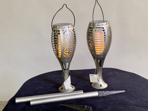 59 cm LED zahradní lampičky s efektem plamene – sada 2 ks, pochodně, lucerny i závěsné světlo