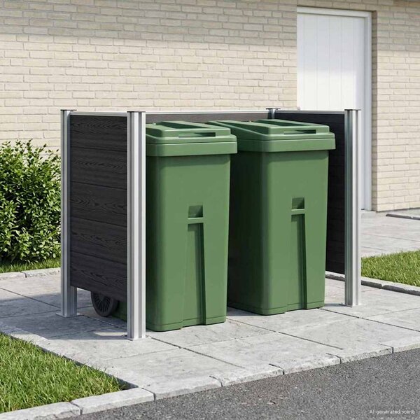 Plot pro popelnice Šedá 161 x 85 x 115 cm Hliník a WPC