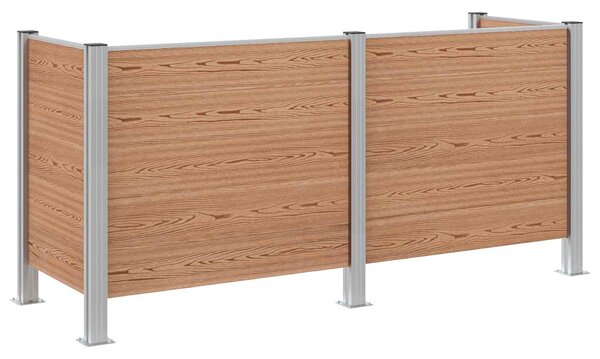 Plot pro popelnice Hnědá 237 x 85 x 115 cm Hliník a WPC