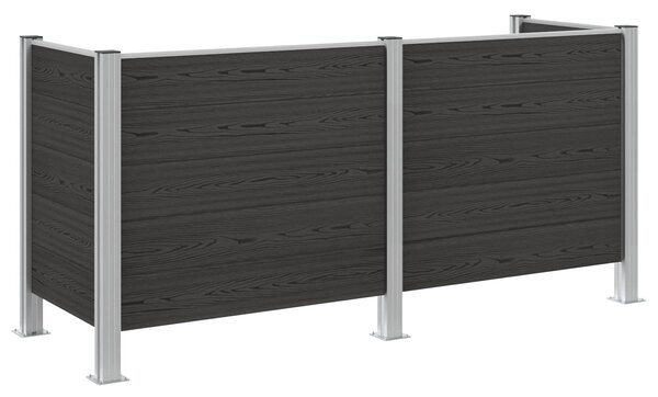 Plot pro popelnice Šedá 237 x 85 x 115 cm Hliník a WPC