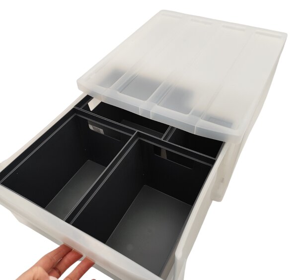 L - Zásuvka, úložný box vysunovací, transparentní Rotho SYSTEMIX