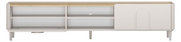 TV stolek Amilio 220 cm na nožkách - kašmírová / dub olejovaný / kašmírové úchytky