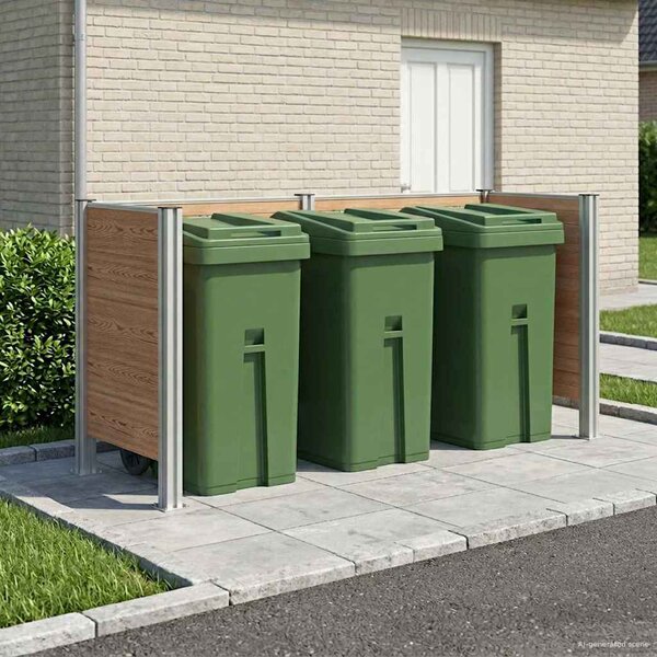 Plot pro popelnice Hnědá 237 x 85 x 115 cm Hliník a WPC