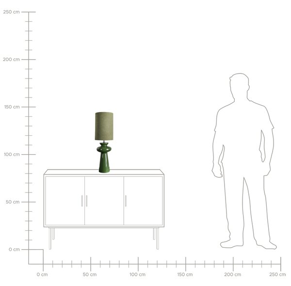 Stolní lampa OTEROS Olivově zelená