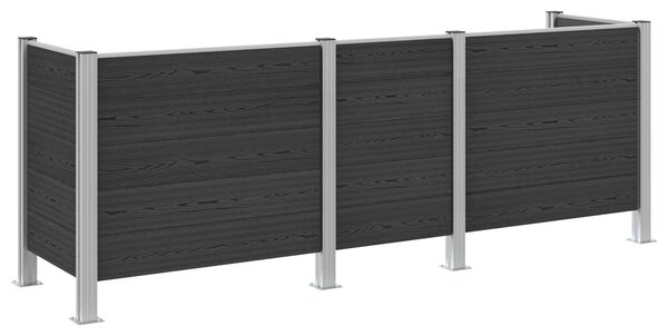 Plot pro popelnice Šedá 315 x 85 x 115 cm Hliník a WPC