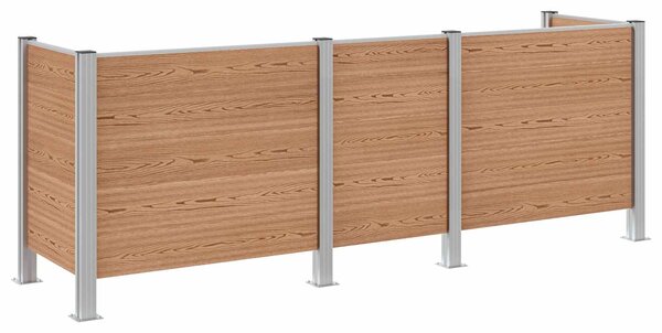 Plot pro popelnice Hnědá 315 x 85 x 115 cm Hliník a WPC