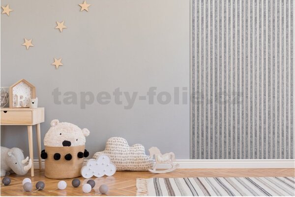 Akustické dekorační panely dub sonoma 3D lamely na šedém filcovém podkladu 270 x 30 cm