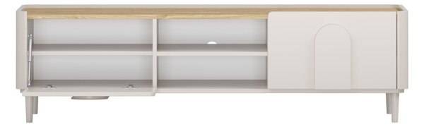 TV stolek Amilio 170 cm na nožkách - kašmírová / dub olejovaný / kašmírové úchytky