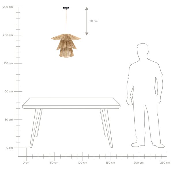 Závěsná lampa BEDAS Juta Přírodní