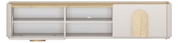 TV stolek Amilio 170 cm se zásuvkou - kašmír / olejovaný dub / úchyty světlý dub
