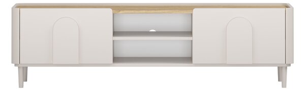 TV stolek Amilio 170 cm na nožkách - kašmírová / dub olejovaný / kašmírové úchytky