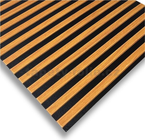 Samolepící panely na zeď PE1, cena za kus, rozměr 66,5 cm x 66,5 cm, lamely hnědé, IMPOL TRADE