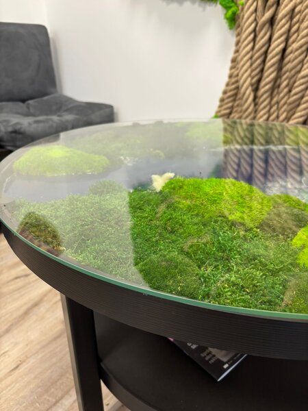 Konferenční stolek s mechem a epoxidem Velikost: 60cm