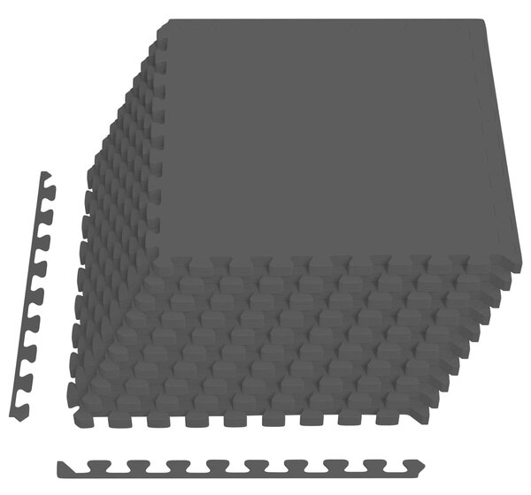 Rohož pod bazén 50 pcs Černá 18 m² EVA pěna