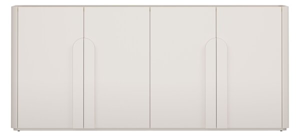 Komoda Amilio 200 cm čtyřdveřová - kašmír / olejovaný dub / úchytky kašmír