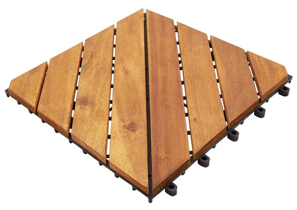 Dlažba na terasu 10 pcs Hnědá 30 x 30 cm Akáciové dřevo