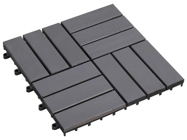 Dlažba na terasu 10 pcs Šedý 30 x 30 cm Akáciové dřevo