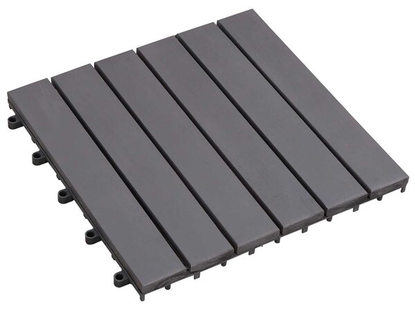 Dlažba na terasu 20 pcs Šedá 30 x 30 cm Akáciové dřevo