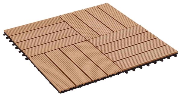 Dlažba na terasu 22 ks Teak 30 x 30 cm WPC