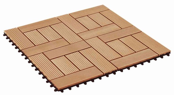 Dlažba na terasu 22 ks Teak 30 x 30 cm WPC