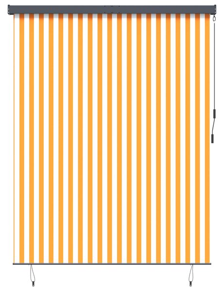 Roleta Bílá a oranžová 200 x 250 cm Textil a hliník