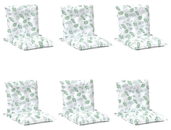 Venkovní polštář 6 pcs Bílá 100 x 50 x 7 cm Textil