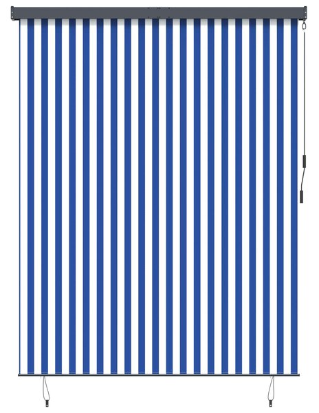Roleta Modrá a bílá 200 x 250 cm Textil a hliník