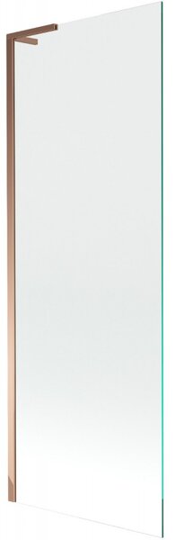 Mexen Next L, 1-křídlová vanová zástěna 70 x 150 cm, 6mm čiré sklo, růžové zlato profil, 895-070-000-03-00-60