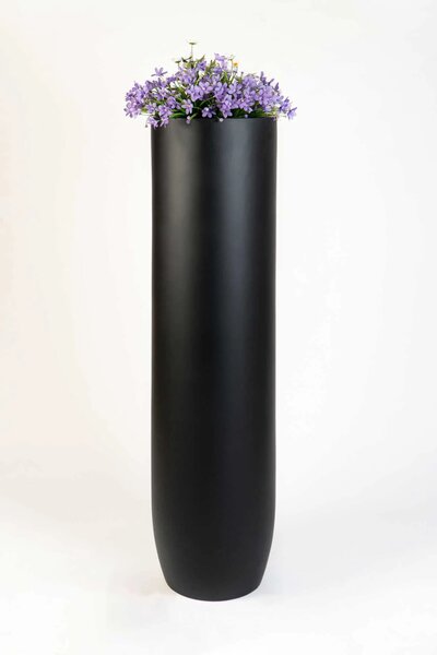 Vysoký květináč SOLERIO, sklolaminát, výška 120 cm, černá