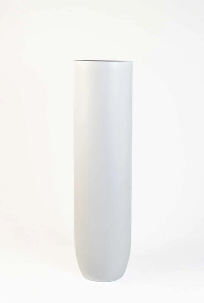 Vysoký květináč SOLERIO, sklolaminát, výška 120 cm, bílý mat, outlet