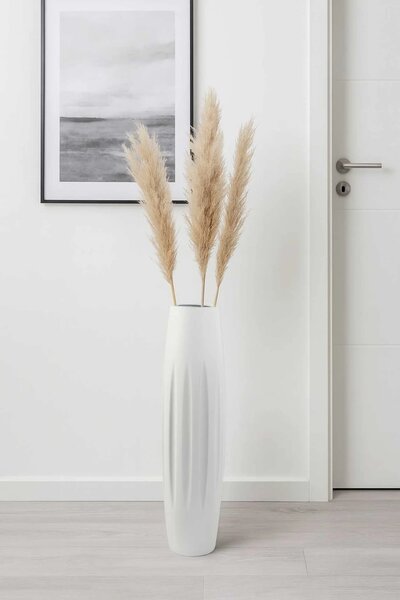 Vysoká váza VERTIGA, sklolaminát, výška 80 cm, bílý mat, outlet