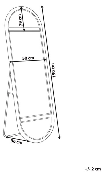 Stojací zrcadlo BARGES 150 cm Ratan Přírodní