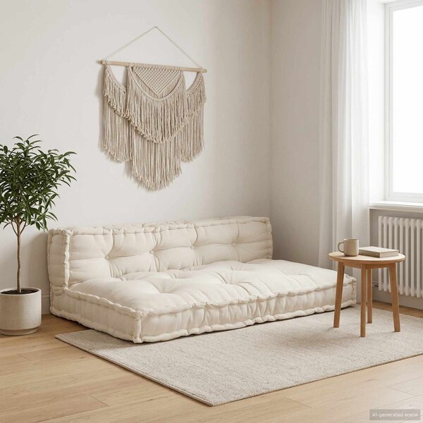 Polstrovaný pohovkový polštář 2 pcs Krémová 120 x 80 x 38 cm