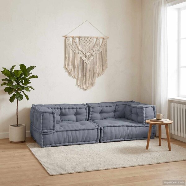 Modulová pohovka 3 pcs Šedá 140 x 70 x 36 cm Textil