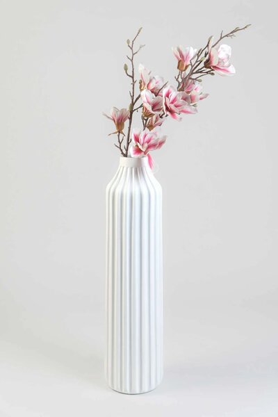 Podlahová váza VERTO, sklolaminát, výška 80 cm, bílý mat