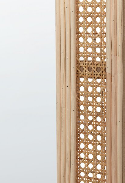 Zrcadlo FRANEY 50 cm 120 cm Ratan Přírodní