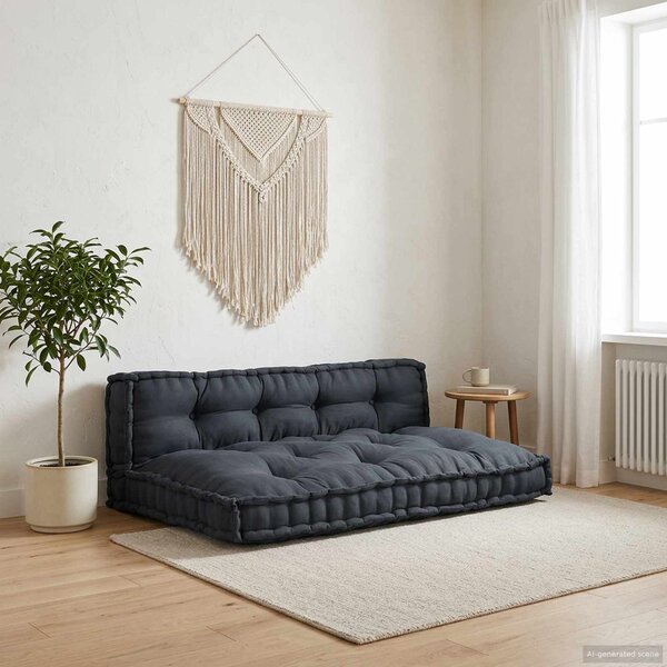 Polstrovaný pohovkový polštář 2 pcs Antracitová Textil