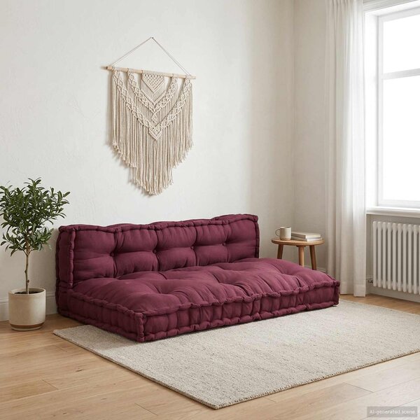 Polstrovaný pohovkový polštář 2 pcs Bordó 120 x 80 x 38 cm